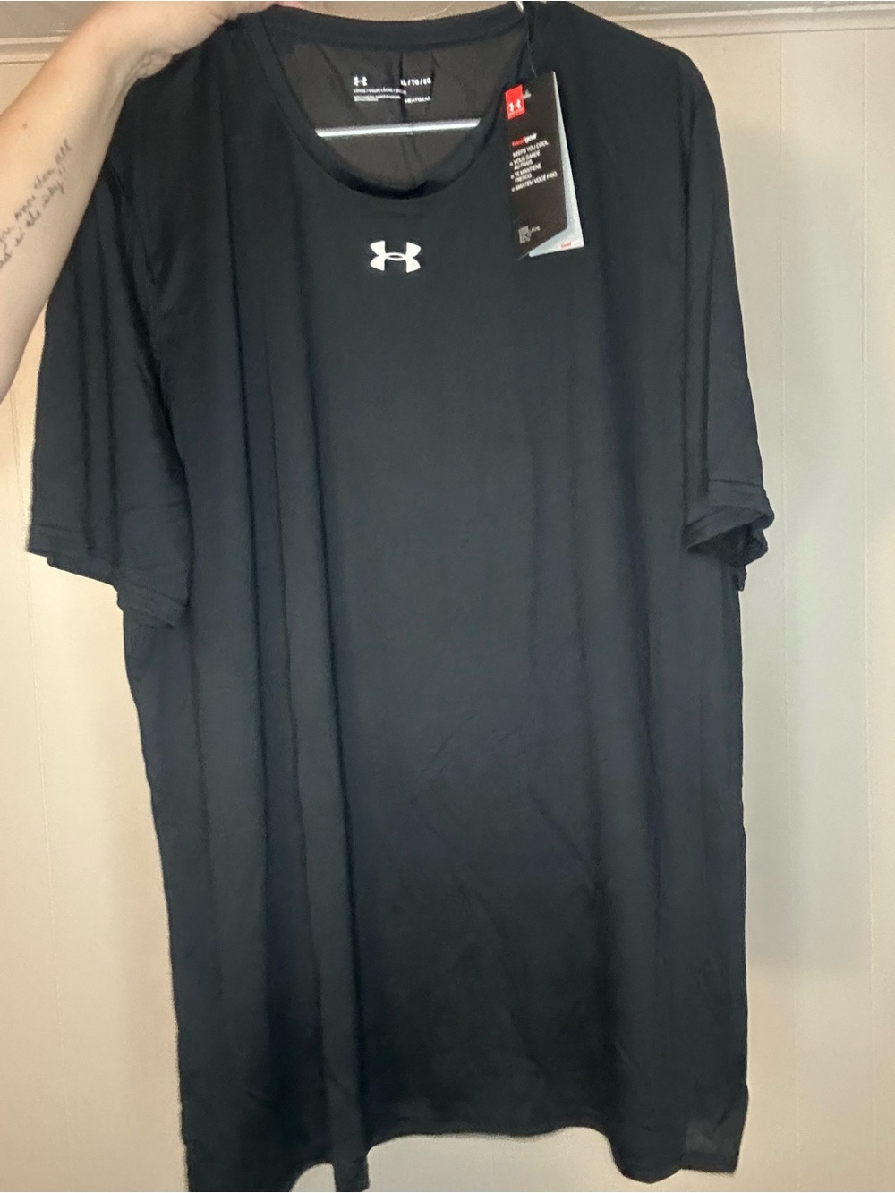 Under Armour Black Short Sleeve Performance Tee with White Logo